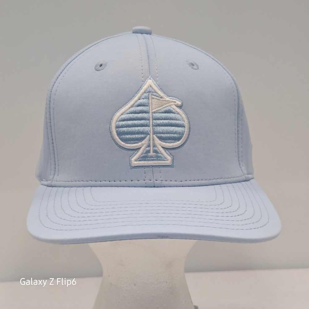 Pins & Aces Golf Hat Snapback Light Blue Spade Logo Performance Cap Mens OSFM